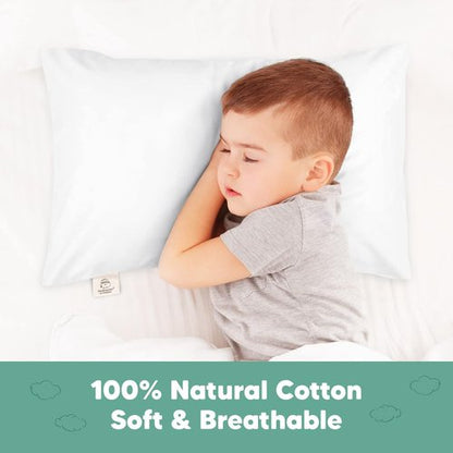 KeaBabies Toddler Pillowcase - Organic Cotton Soft & Durable Cover for Kids 13"x18" | Cute Colors Available