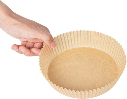 Restaurantware Air Fryer Liners - No-Stick Silicone Coating, 100 Round, 6.3 x 6.3 Inch, Food-Grade Paper