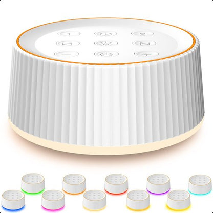 BGOVERSS White Noise Machine, 26 Hi-Fi Soothing Sounds & 10 Colors Night Light Sound Machine for Sleeping Adults, Baby & Kids, Portable Sleep Machine with 6 Timers, Noise Canceling for Home Office