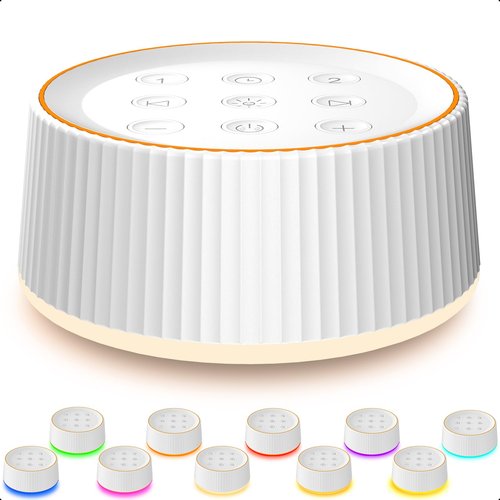 BGOVERSS White Noise Machine, 26 Hi-Fi Soothing Sounds & 10 Colors Night Light Sound Machine for Sleeping Adults, Baby & Kids, Portable Sleep Machine with 6 Timers, Noise Canceling for Home Office