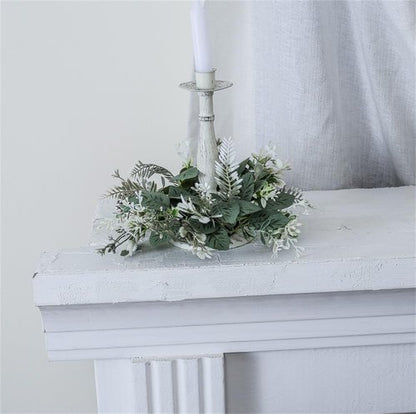Eucalyptus Leaves Wreaths by [Brand Name] - 10 Inch Boho Candle Rings for Home & Wedding Decor | Green - 2 Pack