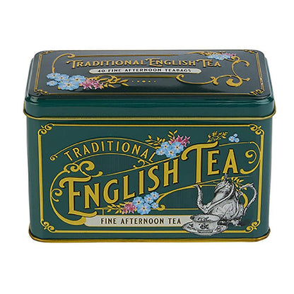 Vintage Victorian Bottle Green Tea Tin with 40 English Afternoon Teabags