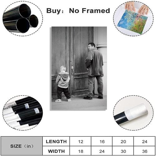 Big Daddy Bathroom Canvas Wall Art - Humorous Black and White Toilet Sign | 8x12 Inch Unframed Decor