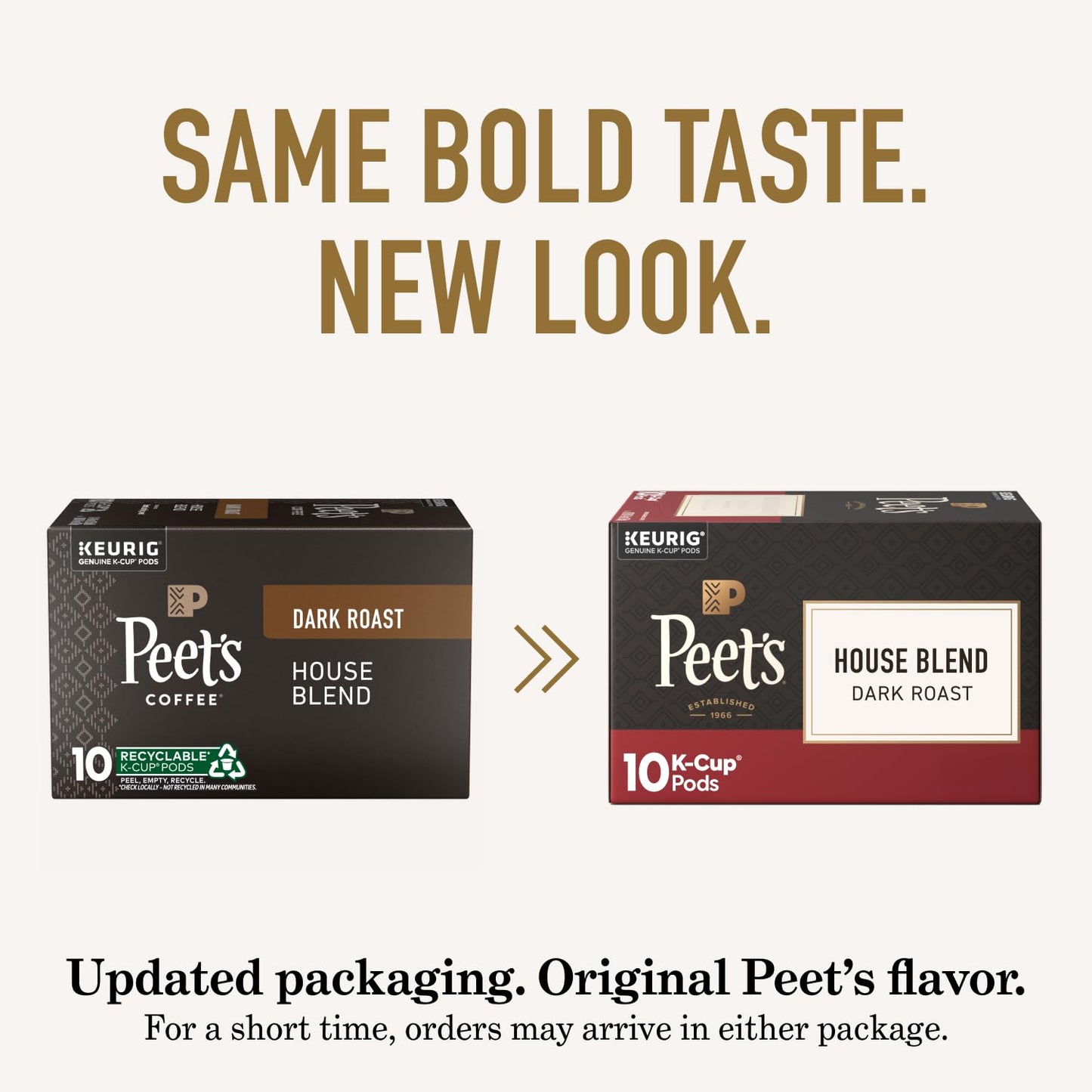 Peet's Coffee, Dark Roast Keurig K-Cup Pods, 100% Arabica Coffee - House Blend 60 Count (6 Boxes of 10 K-Cup Pods)