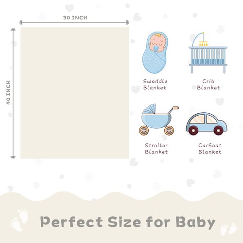 Yurhap Fleece Baby Blanket Heart Checkered Blanket, Ultra Soft Cozy Baby Blankets for Boys Girls, Fluffy Infant Toddler Newborn Receiving Blankets for Crib Stroller 30”×40” (Cream)