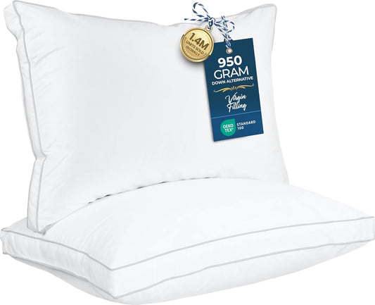 Utopia Bedding Bed Pillows - Soft & Fluffy Down Alternative | Standard Size, Set of 2, Cooling Comfort