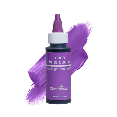 Chefmaster Neon Purple Liqua-Gel® Food Coloring - Vibrant Professional-Grade Dye for Icing & Fondant | 2.3 oz