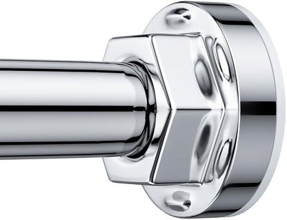 Shower Curtain Rod 27-79 Inches, Adjustable Tension Shower Rod No Drilling, No Slip, Spring Tension Curtain Rod for Bathroom Kitchen Closet Windows - Silver