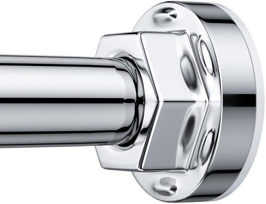 Shower Curtain Rod 27-79 Inches, Adjustable Tension Shower Rod No Drilling, No Slip, Spring Tension Curtain Rod for Bathroom Kitchen Closet Windows - Silver