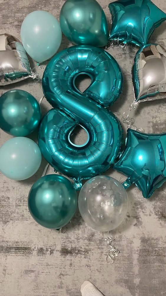 Teal Blue Number Balloon - 40 Inch 0 Balloon for Birthday Decorations | Perfect Teal Party Supplies