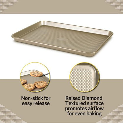 Glad Premium Nonstick Cookie Sheet - Heavy Duty Baking Pan with Raised Diamond Texture, Large Size