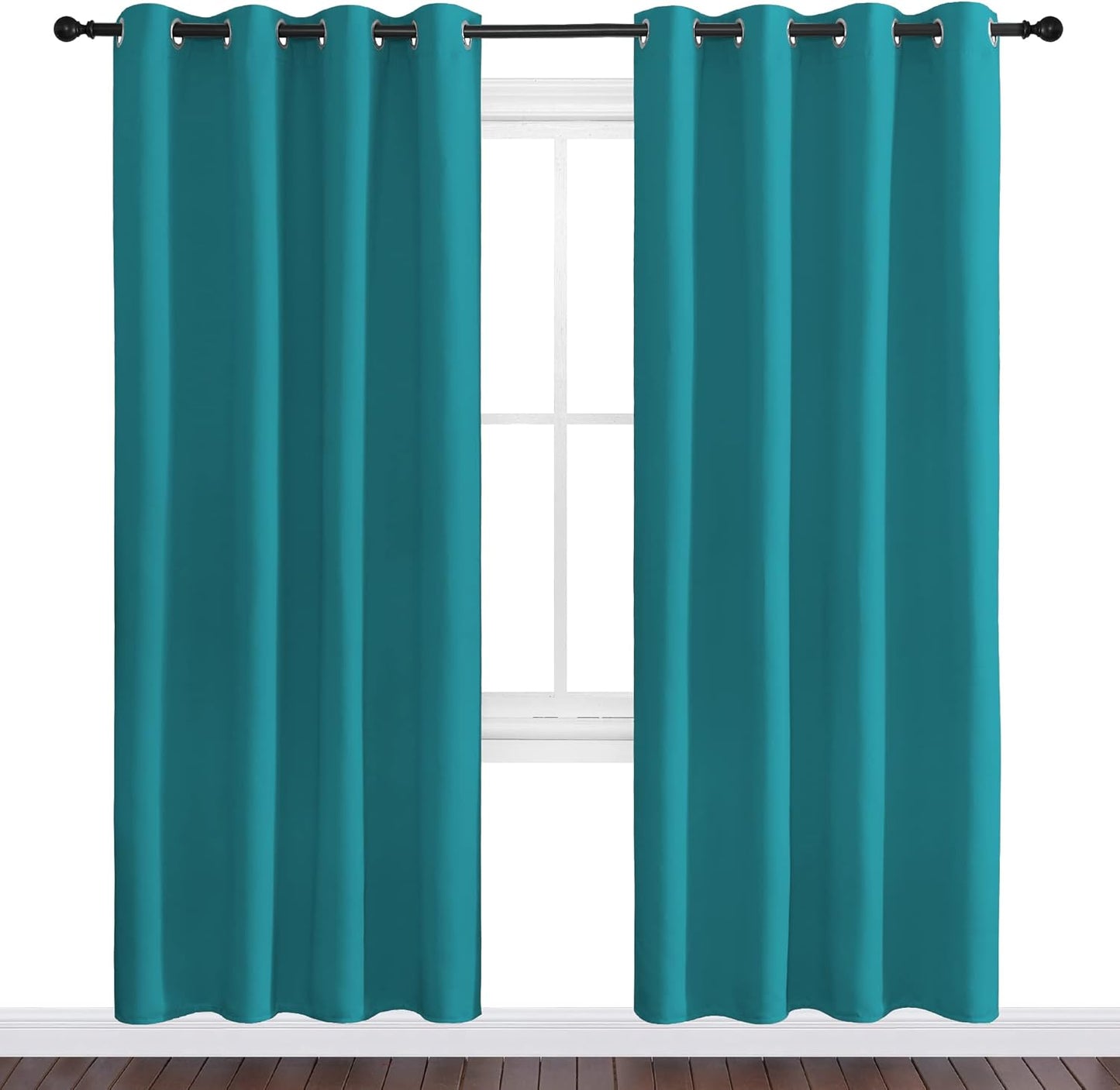 NICETOWN Blackout Curtains - Thermal Insulated Room Darkening Panels | 78 Inch Length, Peacock Teal, 2 Pieces