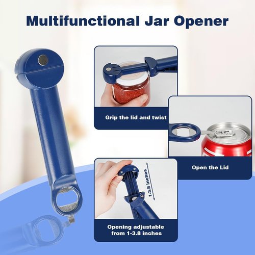 Magnetic Jar & Bottle Opener by [Brand Name] - 3-in-1 Compact Tool for Seniors | Retractable Design