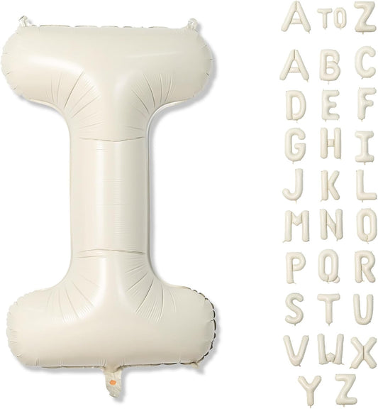 Skiennix Cream 40-Inch Foil Name Balloon - Self-Inflating Large Letter Balloon for Birthday & Baby Shower Decor