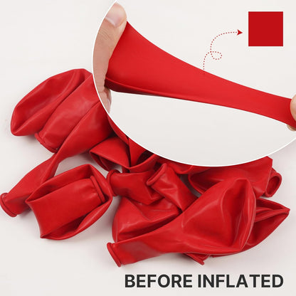 PartyWoo Red Helium Balloons - 50pcs 12 Inch for Birthday, Graduation & Party Decorations