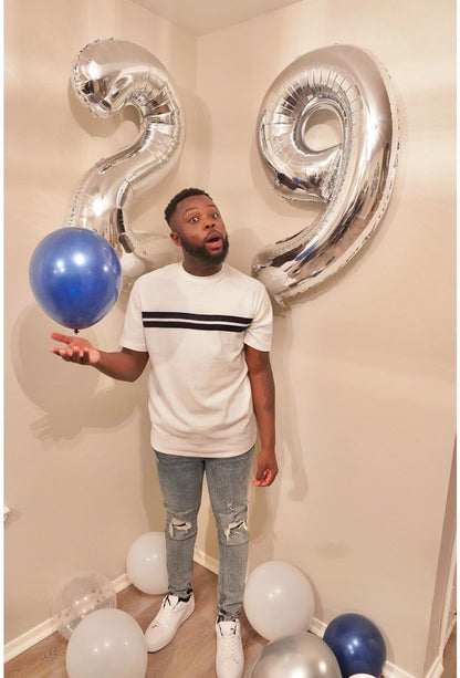 Silver 2 Balloon - 40 Inch Number 2 Birthday Decoration | Perfect for Second Birthday Parties