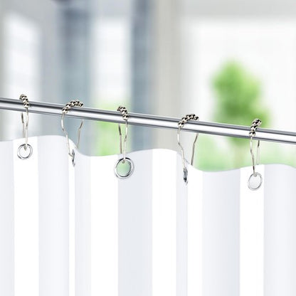 Titanker Shower Curtain Hooks Rings, Rust-Resistant Metal Shower Curtain Hooks for Bathroom Shower Rods Shower Hooks Shower Rings for Curtain - Set of 12, Nickel