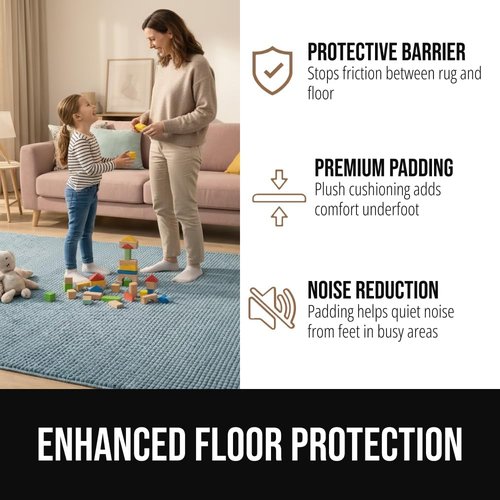GORILLA GRIP Premium Dual-Sided Rug Gripper Pad - Extra Thick, Slip-Resistant Protection for Hardwood Floors | 2x3 Beige