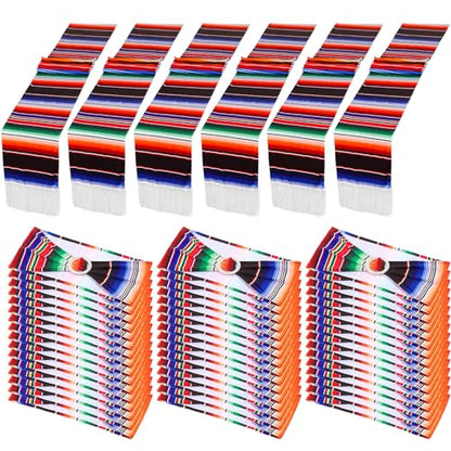 Colorful Mexican Table Runner with Chair Sashes - Fiesta Decor 54 pcs