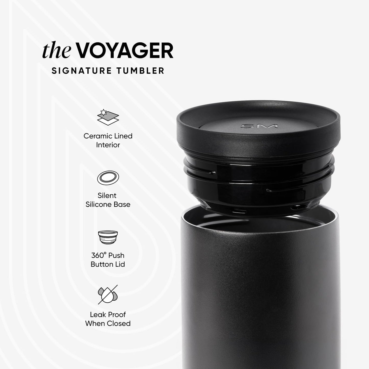 Simple Modern Voyager Signature Travel Coffee Mug - 360° Lid, Insulated Stainless Steel, 16oz | Almond Birch