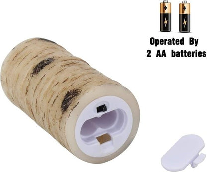 Enpornk Flameless LED Candles - Flickering Birch Bark Effect | Set of 9 Battery-Operated Real Wax with Remote Control