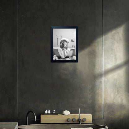 Regine Switzerland Black and White Lion Canvas Wall Art - Funny Animal Print for Bathroom Decor