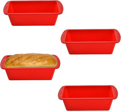 AVIDON Silicone Baking Pans Set - Nonstick Bakeware for Cakes, Loaf, Muffins | 4-Piece Set (7.5-Inch Loaf Pan)