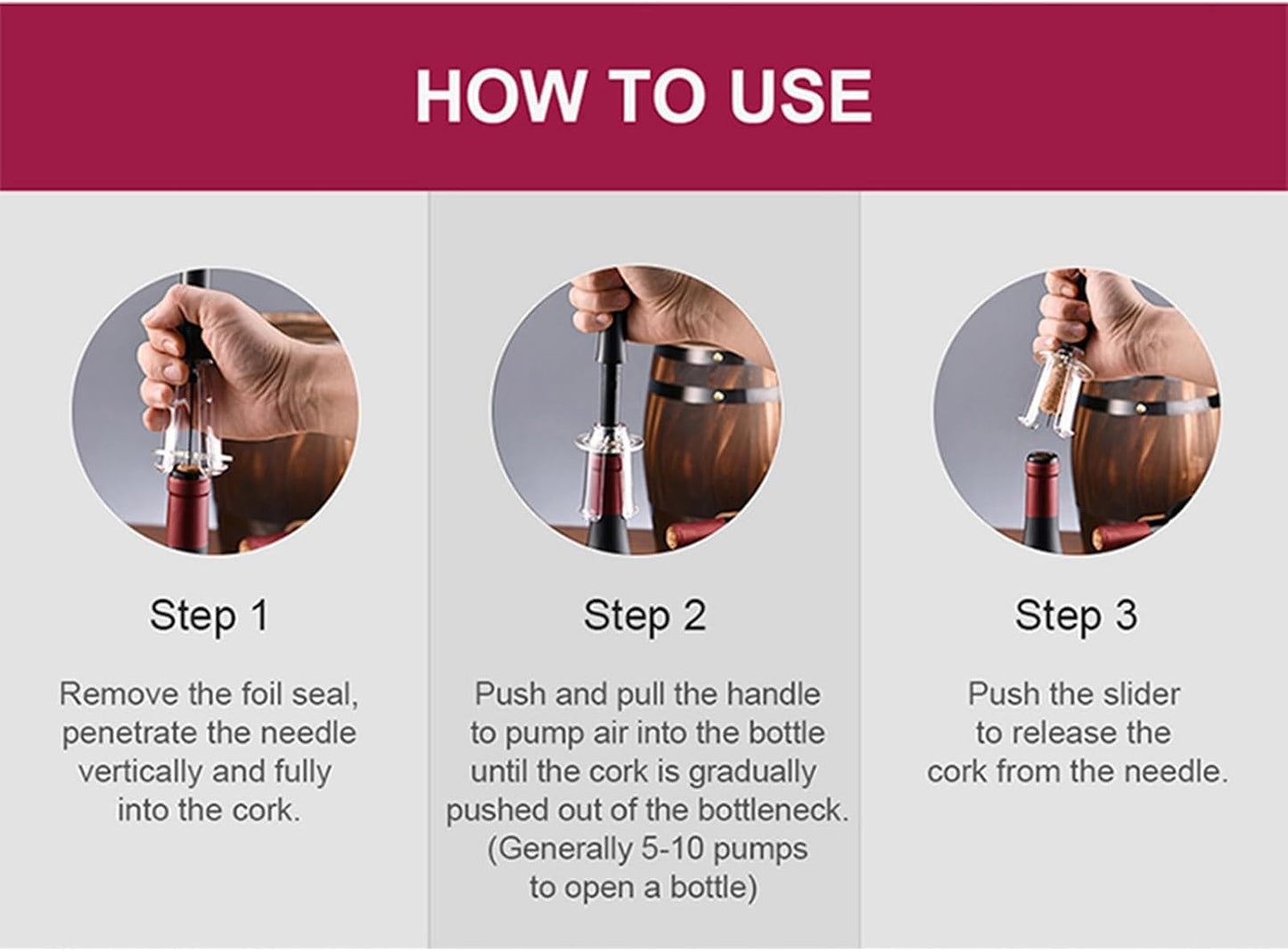 Wine Opener Set, IPEROT Air Pressure Pump Bottle Opener with Foil Cutter, Aerator Pourer, Vacuum Stopper(4PCS), Simple Cork Remover, Efficient Corkscrew Bottle Opener, Great for Wine Lovers