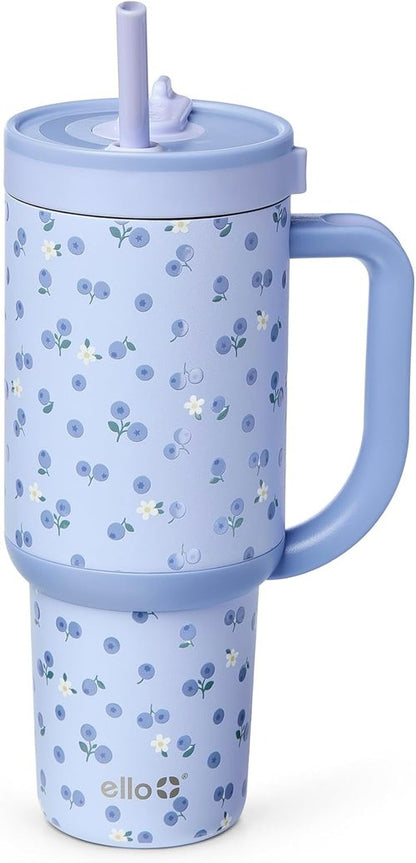 Ello Oasis 30oz Stainless Steel Tumbler - Insulated Design for Hot & Cold Beverages | Blueberries