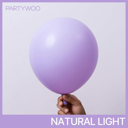 PartyWoo Lavender Balloons - 140-Piece Pastel Purple Balloon Arch Kit for Baby Showers & Parties