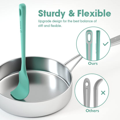 Skiennix Silicone Spatula Set - 4 Pieces, Ergonomic Grip, Heat Resistant Up to 600°F for Nonstick Cookware