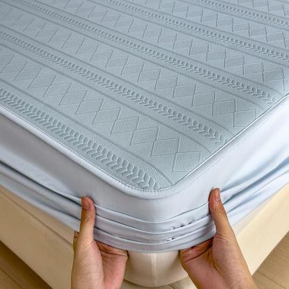 Queen Quilted Mattress Topper with Cooling Fitted Cover Deep Pocket A05