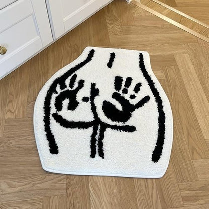 LAKEA Tufted Bathroom Rug - Soft Non-Slip Absorbent Handmade Carpet | 23.6x21.7 Inch Handprint Design