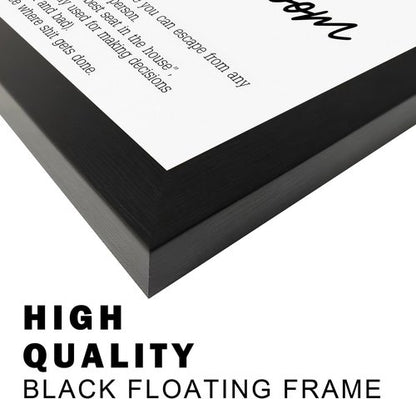 Boswaydeco Bathroom Wall Art - Modern Black and White Rules Canvas Decor for Guest Washroom