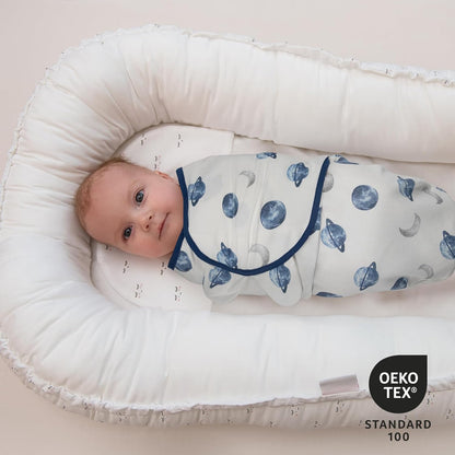 Skiennix Organic Baby Swaddle Sleep Sacks - 3-Pack Adjustable Wraps for Newborns | 100% Cotton, Soft & Snug