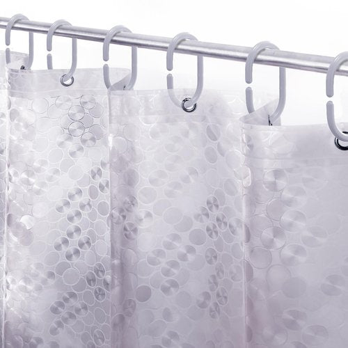 LiBa PEVA Shower Curtain Liner with 12 Plastic Rings, 8G Waterproof Shower Liner, 72x72 Inch Clear Shower Curtain with Magnets, Weighted Bathroom, 3D Clear Bubbles Pattern