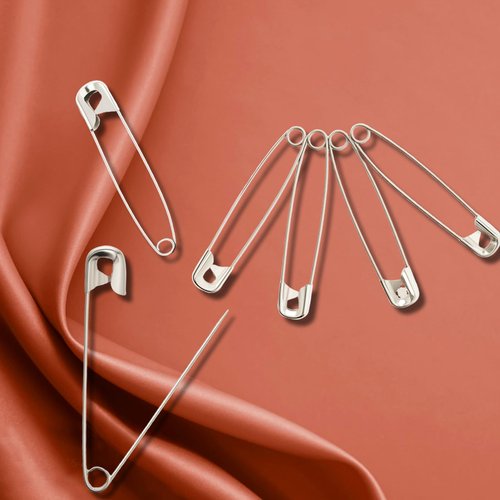 HHHAZ 3Inch Extra Large Safety Pins - 100Pcs Heavy Duty Silver Nickel-Plated Steel - Bulk for Sewing, Crafts, Clothing, Decor & Clips