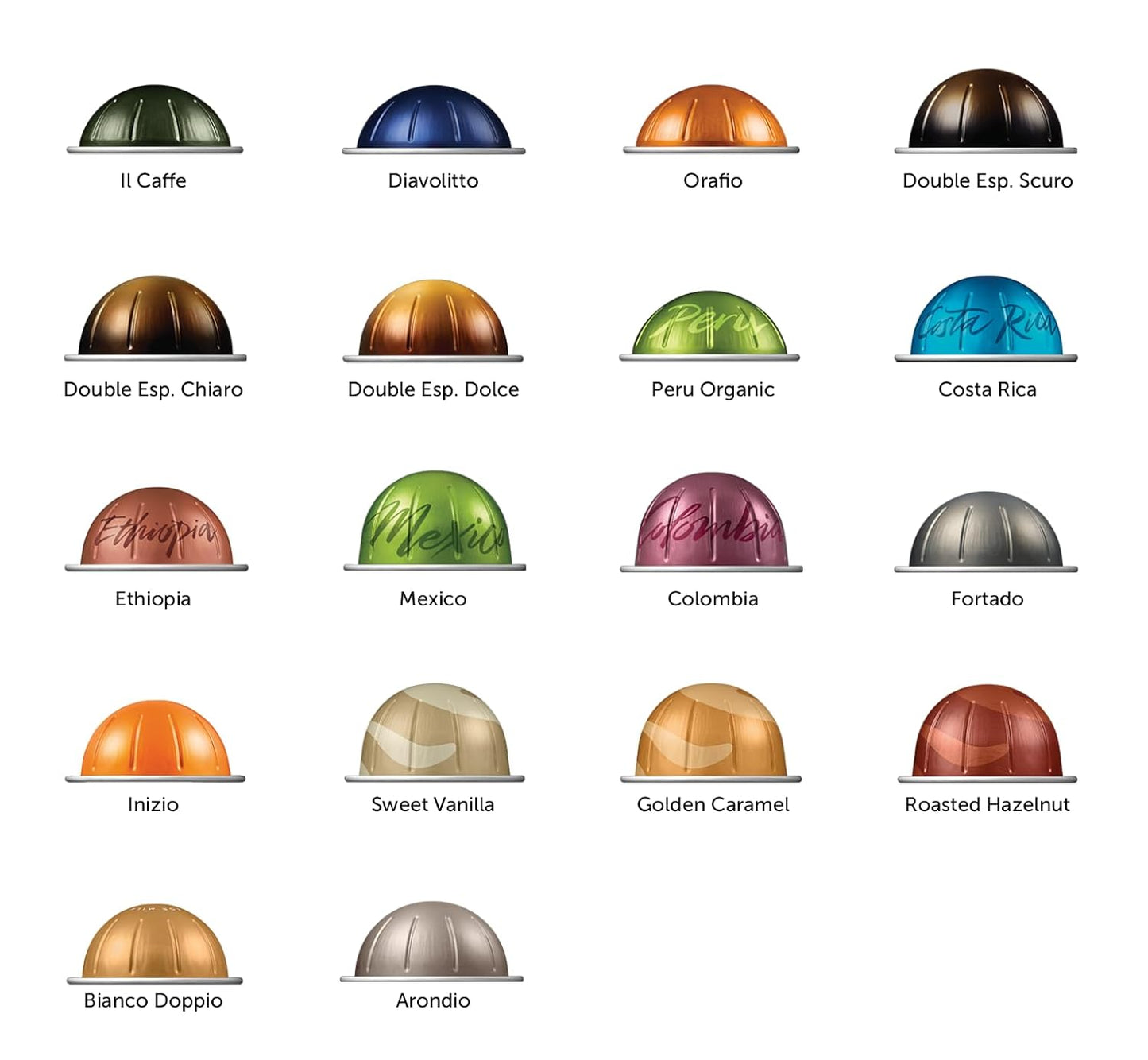 Nespresso Compatible Coffee Pods Variety Pack - 18 Sampler Capsules with 10 Wooden Stirring Sticks