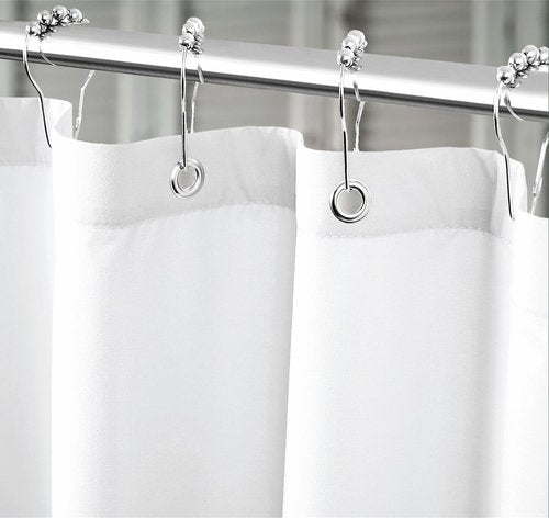 Felisa Waterproof Fabric Shower Curtain Liner with 6 Weighted Magnets,72 x 72 inch Hotel Quality & Soft Cloth Shower Curtain,Washable White Shower Curtain Liner for Bathroom