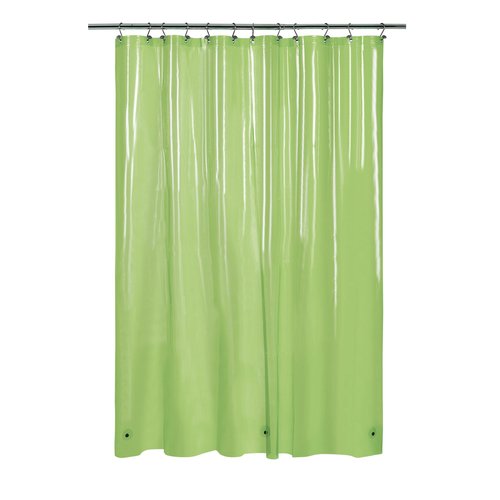 Barossa Design Clear Green Long Shower Curtain Liner 78" Height - 3 Magnets & Waterproof Lightweight PEVA Shower Liner for Bath Tub, PVC Free, Metal Grommets, Clear Green, 72x78