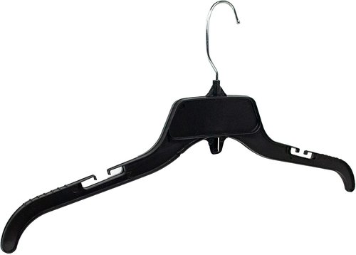 HangOn Shirt Hangers - Recycled Plastic with Notches for Secure Storage | Black, 17 Inch, Pack of 25