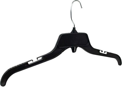 HangOn Shirt Hangers - Recycled Plastic with Notches for Secure Storage | Black, 17 Inch, Pack of 25