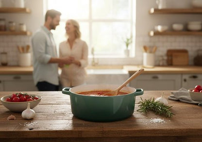 Cuisinart Enameled Cast Iron Round Casserole - 7-Quart, Seafoam Green for Perfect Cooking
