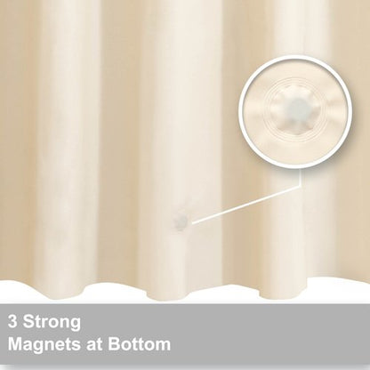 Barossa Design Beige Shower Curtain Liner - Premium PEVA, BPA & PVC Free, No Chemical Smell, Lightweight Standard Size Shower Curtain with 3 Magnets, Metal Grommets - Beige
