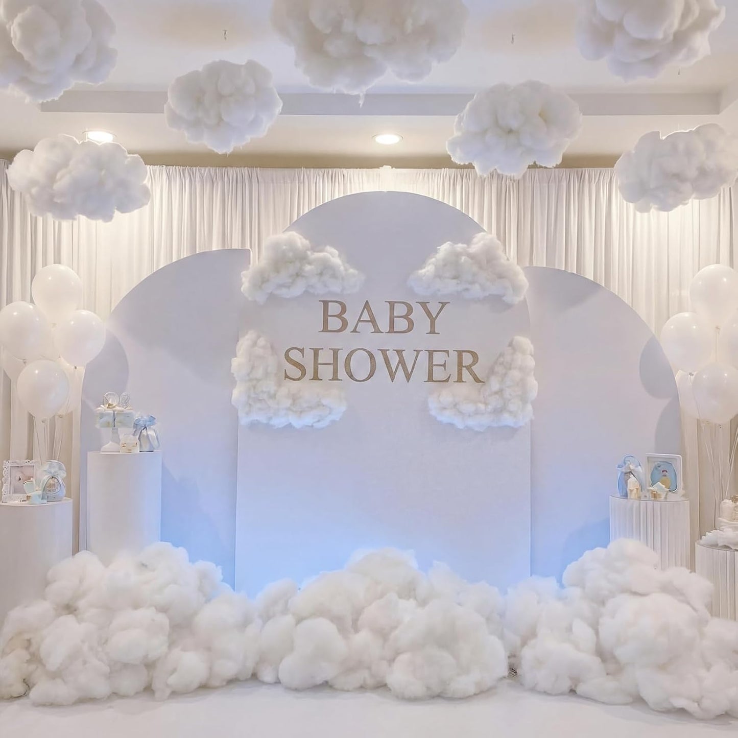 Shappy Christmas Fake Snow Decoration - 17.64 Ounce Fluffy White Cloud Fiber for Indoor Winter Decor