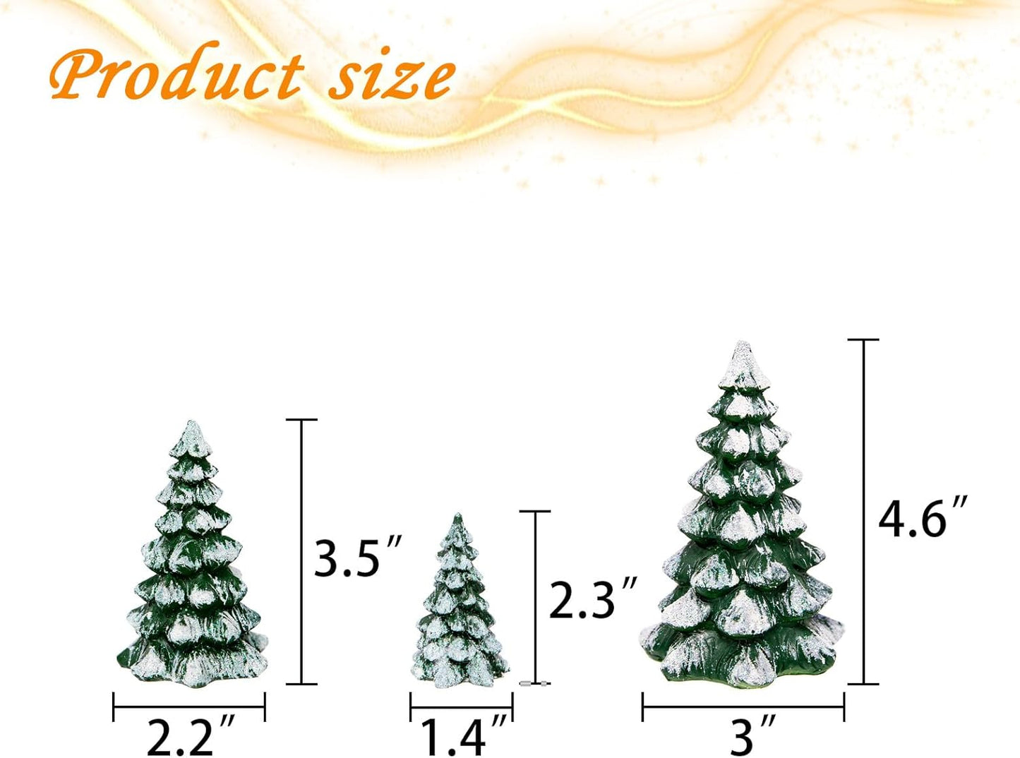 Regine Switzerland Winter Wonderland Village Scene - 3-Piece Pine Accessory Figurine Set | Green Christmas Decorations
