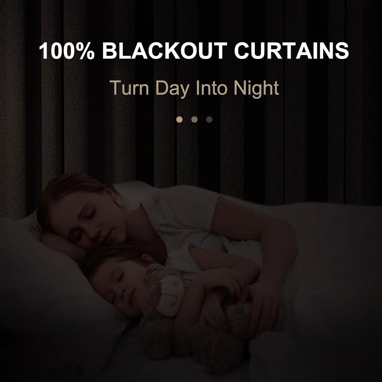 Regine Switzerland Blackout Curtains - 100% Blackout Shield, Thermal Insulated, 50" W x 90" L, Dark Gray - 2 Panels Set