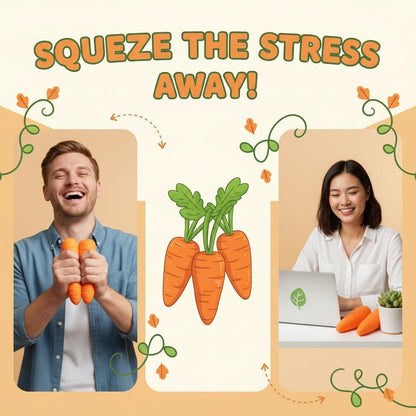 Skiennix Carrot Stress Relief Toy - Realistic Moldable Giant Carrot Fidget Ball for Relaxation | Ideal Easter Basket Gift