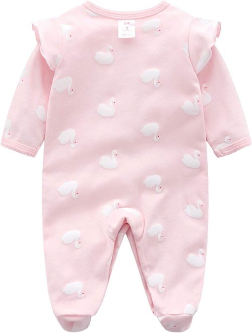 Babymine Baby One-Piece Romper - Soft Cotton Footed Sleepwear for Infants 0-12 Months
