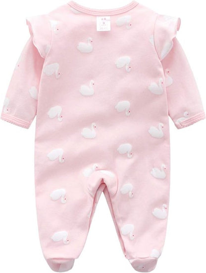 Babymine Baby One-Piece Romper - Soft Cotton Footed Sleepwear for Infants 0-12 Months